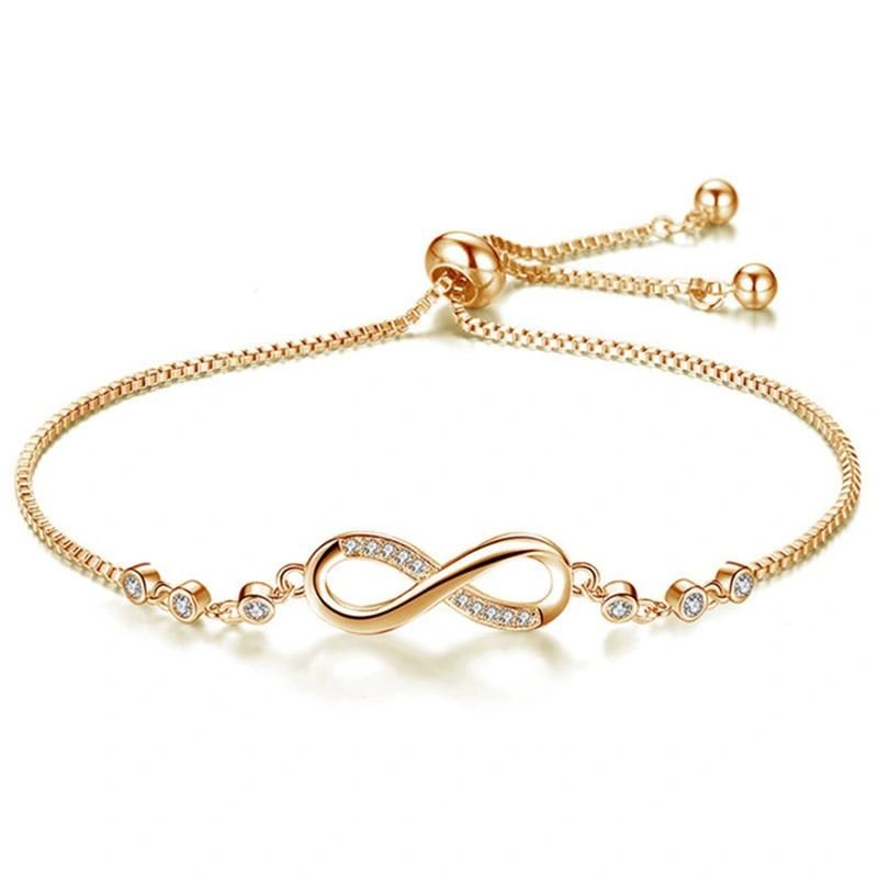 Charm Bracelets & Bangles Women Silver Color 8 Shape Bracelets Fashion Jewelry