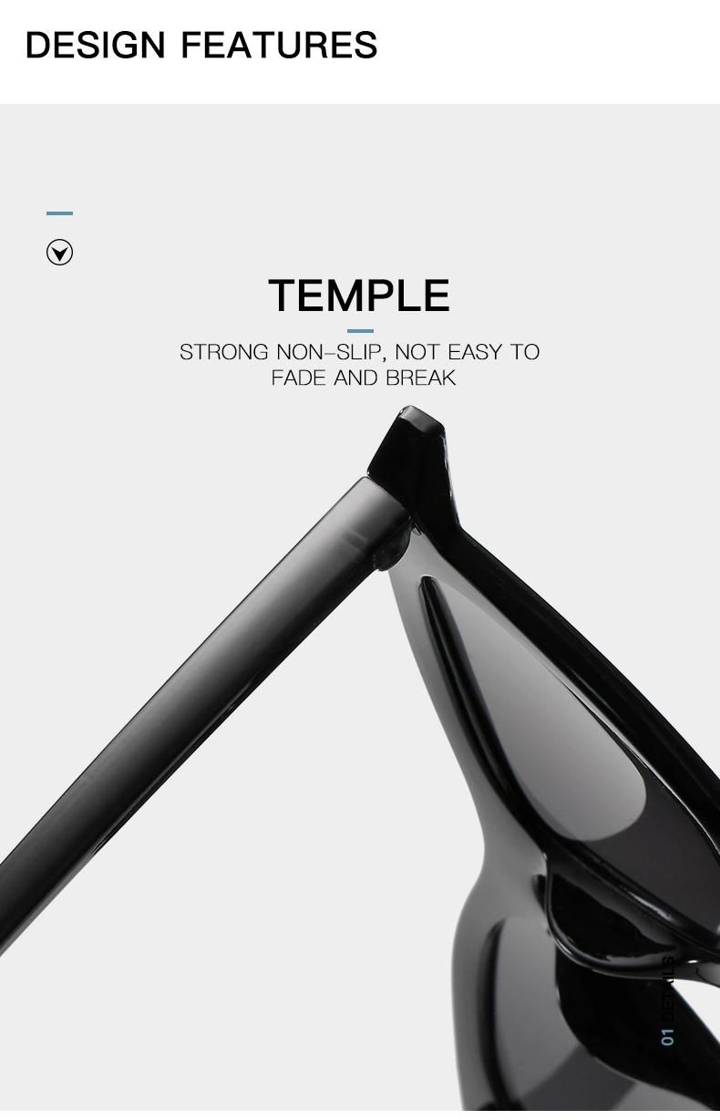 Sunglasses Retro Literary Sunglasses Bright Black Plain Face Fashion Wear Sunglasses
