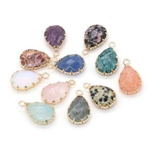 Wholesale Water Drop Pink Crystal Opal Charms for Jewelry Making DIY Necklace Pendant