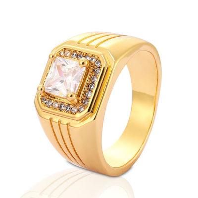 18K 14K Gold Plated Fashion Wedding Engagement Jewelry Stainless Steel Silver Finger Man Rings Design