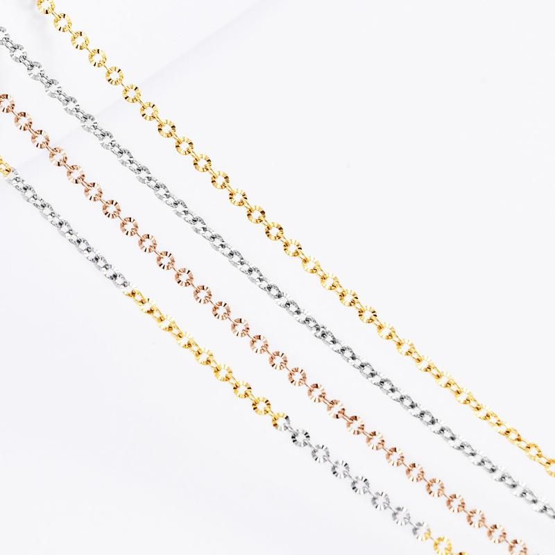 Hypoallergenic Stainless Steel Unwelded Cross Chains Link Embossed Cable Chains Pressed for DIY Jewelry Making