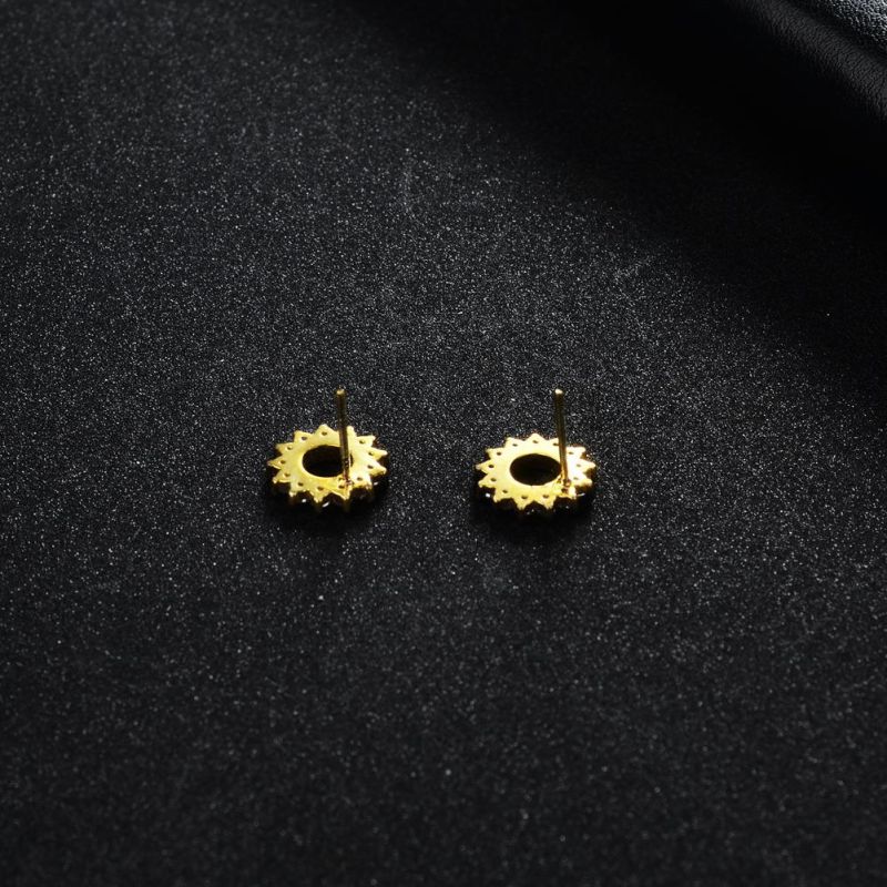 Men Jewelry 925 Plated Hollow Round Flower Hip Hop Earrings