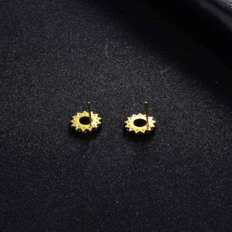 Men Jewelry 925 Plated Hollow Round Flower Hip Hop Earrings