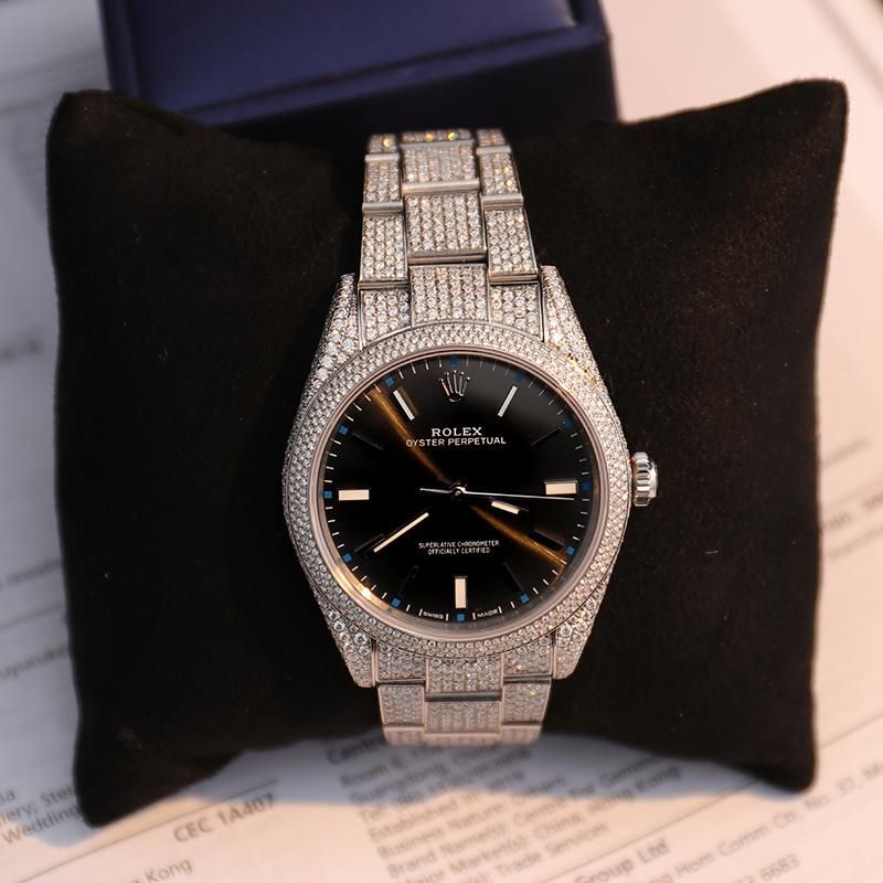 Customized Rolex Brand Watch Setting with 1mm Moissanite Diamond