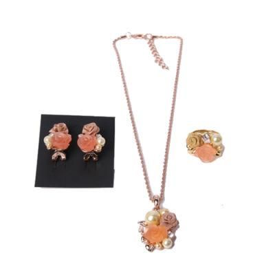 2020 Year Fashion Gold Plating Flower Jewelry Set with Pearl