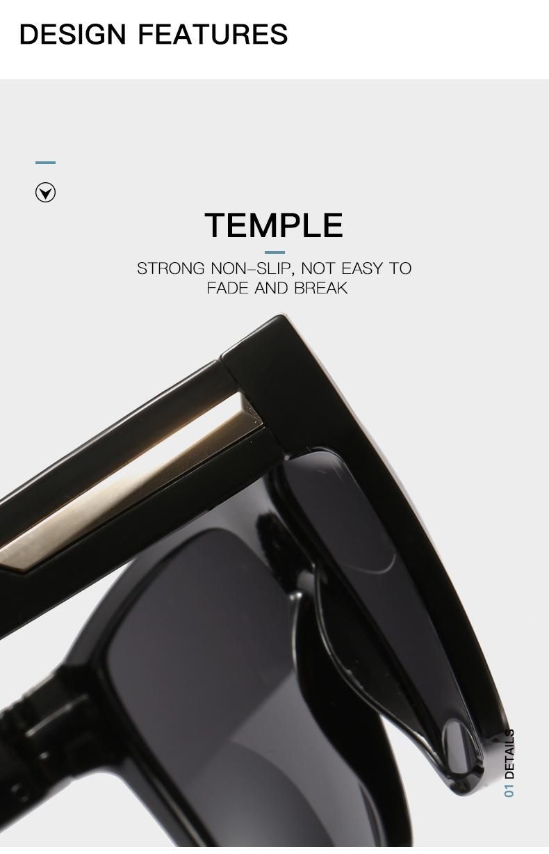 Large Frame Sunglasses Women Square Bright Black Personality Sunglasses