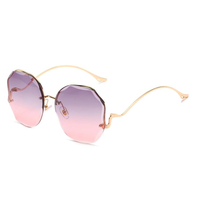 2020 Ready Made Round Rimless Trendy Women Fashion Sunglasses