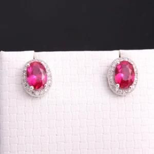 Fashion Women Silver White Gold Plated Earring