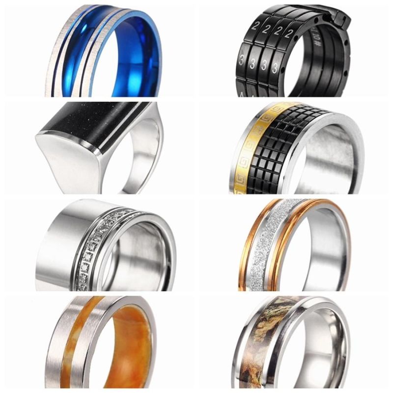 New European and American Fashion Simple Stainless Steel 18K Gold Die Casting Ring Spot Wholesale