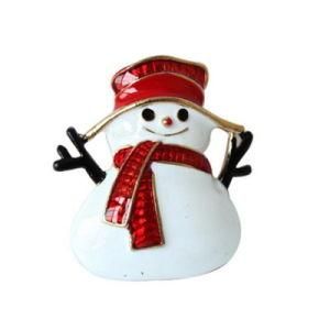 Factory Direct Sale Christmas Enameled Snowman Brooch Pins for Xmas