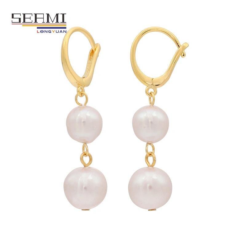 925 Silver Baroque Fashion Earrings with Simple Sweet Freshwater Pearl Earrings