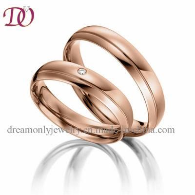 Imitation Engagement Wedding Ring Set Red Gold Wedding Ring His and Her Couple Ring