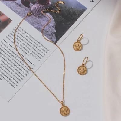 Manufacturer Custom Fashion jewellery High Quality Waterproof Mothers Day Jewelry Stainless Steel 18K Gold Plated Earring Necklace