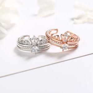 Couple Ring Cross Border Jewelry Two in One Crown Ring Opening Pair Ring
