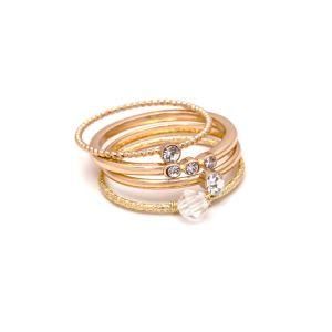 Fashion Imitation Jewelry Gold Plated Thin Dainty Stackable Women Finger Rings Set