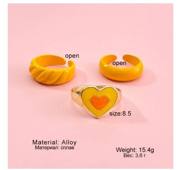 Love Tai Chi Drop Oil Alloy Ring Set for Women Fashion Jewelry Drop Shipping Wholesale