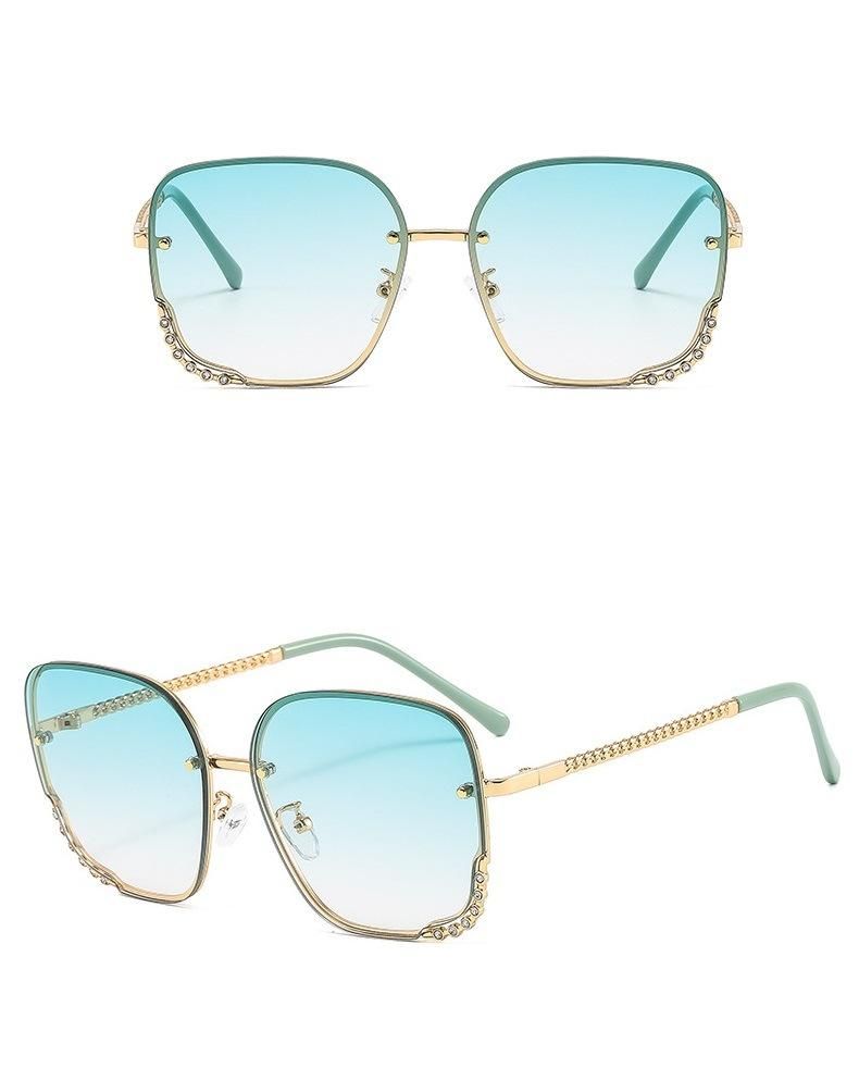 2022 New Style Metal Square Diamond Fashion Sunglasses