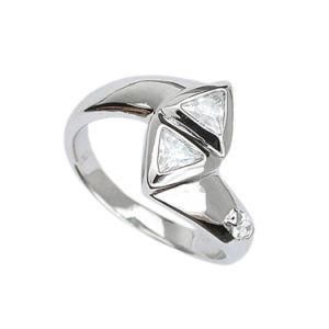 925 Sterling Silver Triangle Ring of Elegant Simplicity CZ Ring