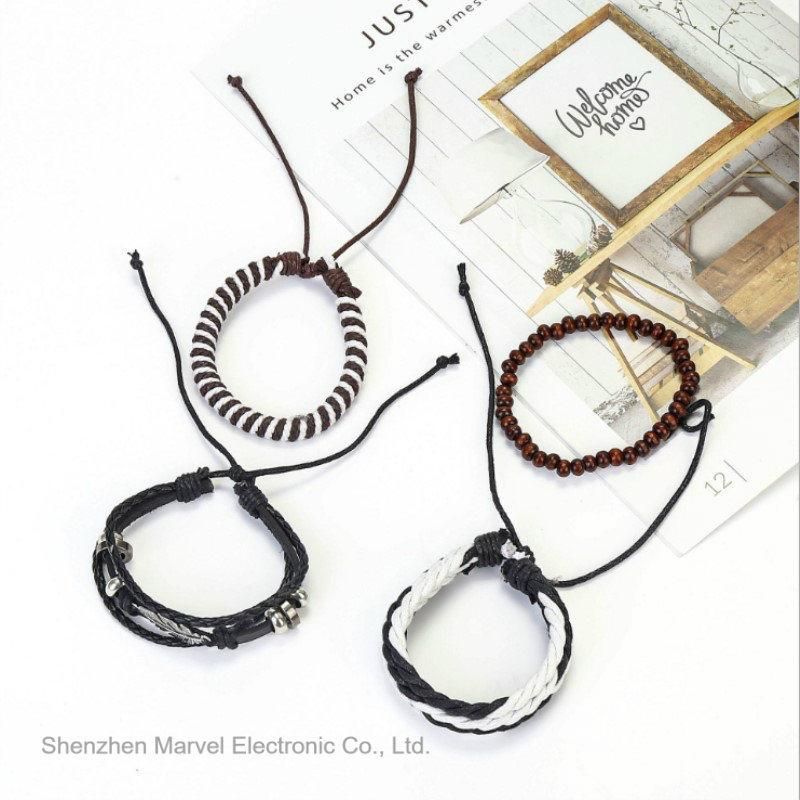 Women Leather Bracelet Stainless Steel Fashion Jewelry for Men