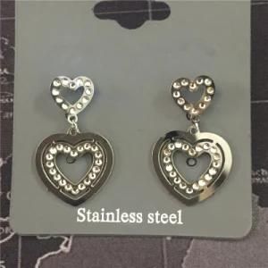 Yongjing Stainless Steel Orecchini Jewelry Crystal Heart Earring