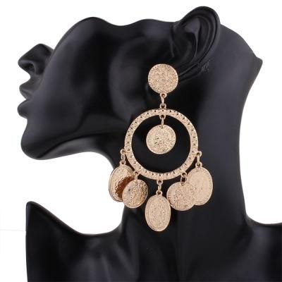 Fashion Exaggerated Personality Fashion Jewelry 2021 Bling Luxury Charm Gold Plated Jhumka Custom Hoop Earrings for Women