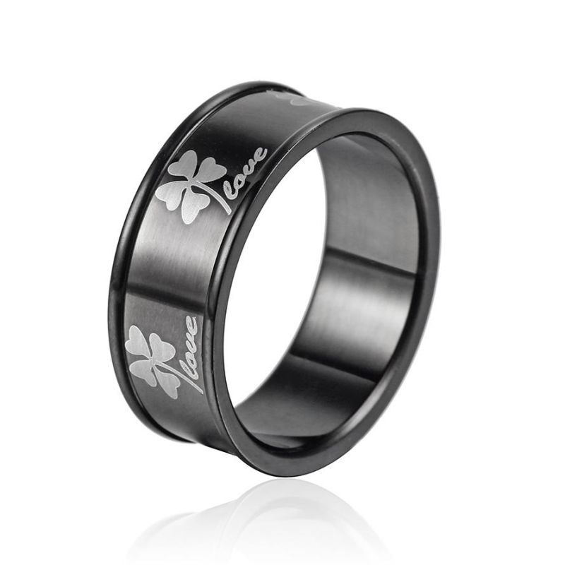 Hot Micro Shop Men′ S Ring Turkish Fashion Stainless Steel Men′ S Freemasonry Ring Minimalist Black Gold Ring