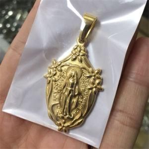 Steel Jewelry Religious Coin Shape Miraculous Medals Pendant for Necklace or Bracelet P1010