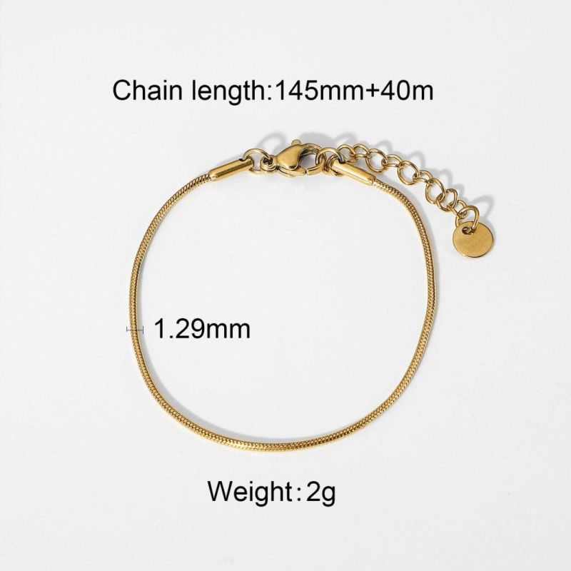 Fashion Jewelry High Quality Stainless Steel Simple Style Bracelets 14K/18K Gold Plated