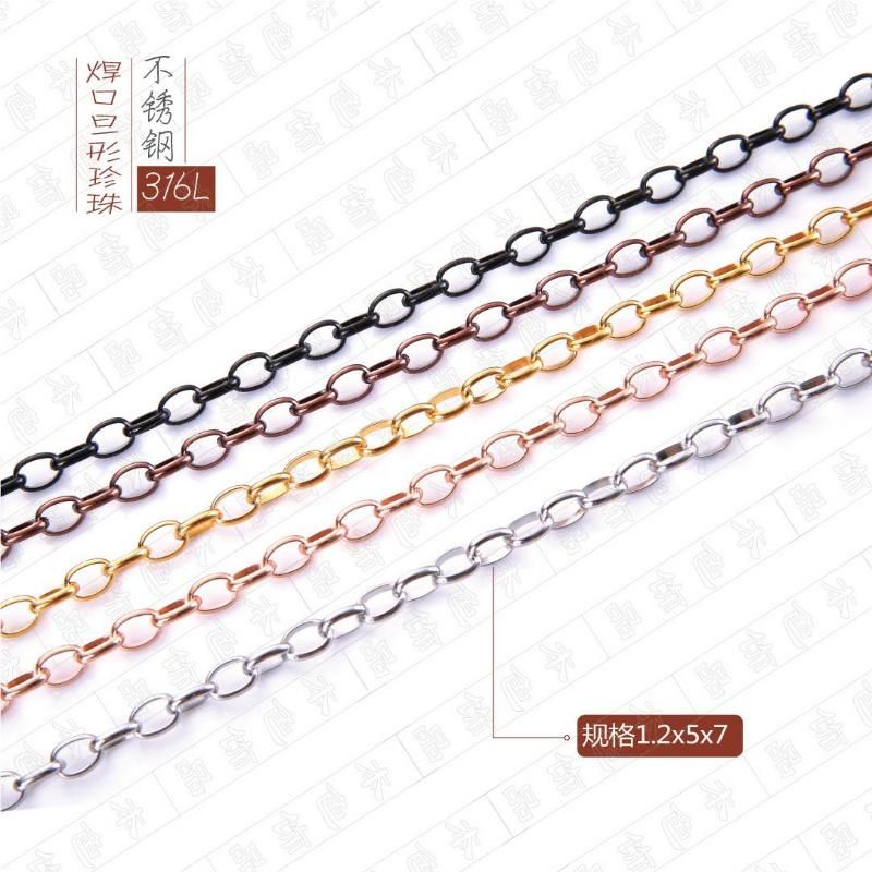 Stainless Steel Jewelry Oval Belcher Cable Necklace Chain