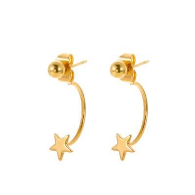 Fashion Simple Temperament Star Bent Hook Earrings Jewelry