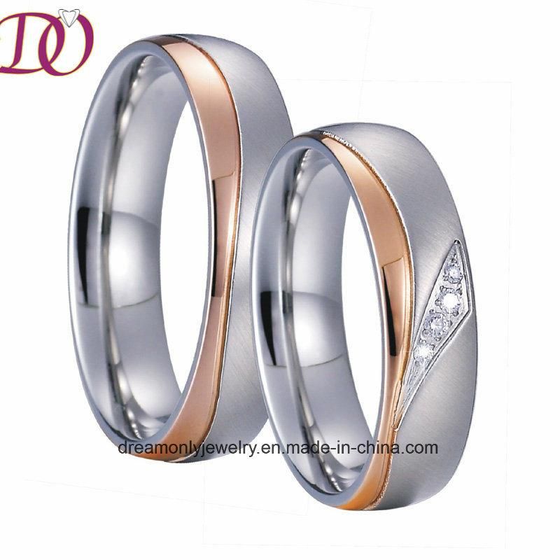 IP Rose Gold Plated Jewelry Ring Fine Wedding Band Promise Ring for Men and Women
