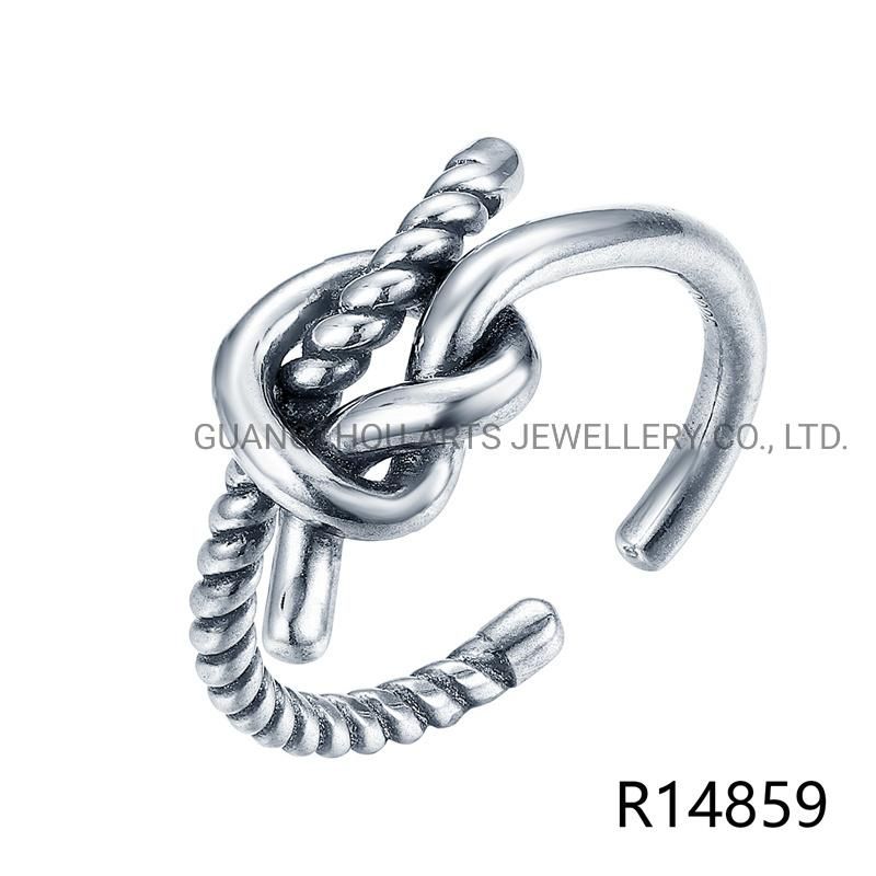 Wholesale 925 Sterling Silver Creative Knot Twisted Personality Opening Ring