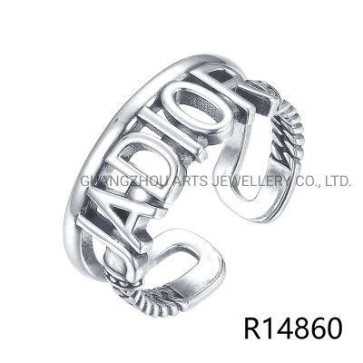 925 Sterling Silver Personality Letter Adior Hollow Finger Ring