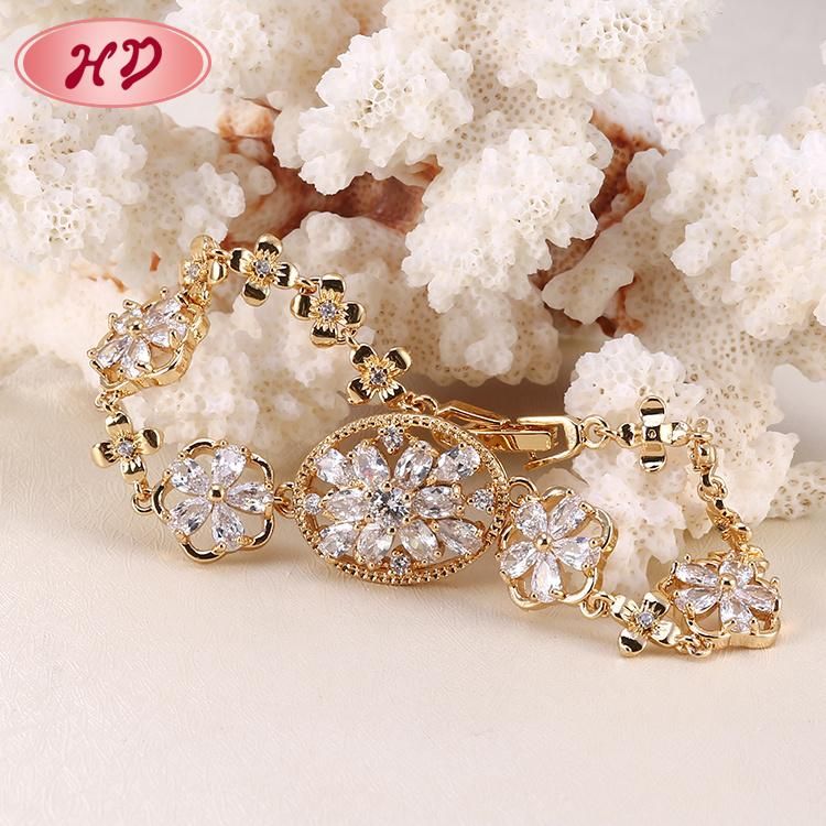 Custom Wholesale Jewellery 18K Rose Gold Plated Bracelet with Diamond