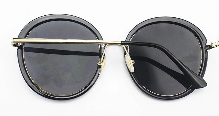 New Custom Logo Vintage Stock Round Frame Women Sunglasses