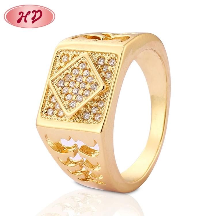 18K 14K Gold Plated Fashion Wedding Engagement Jewelry Stainless Steel Silver Man Finger Rings Design