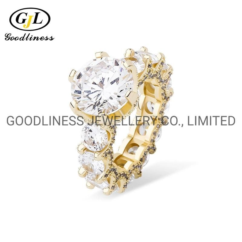 Iced out Women Hip Hop CZ Rings Rapper Jewelry