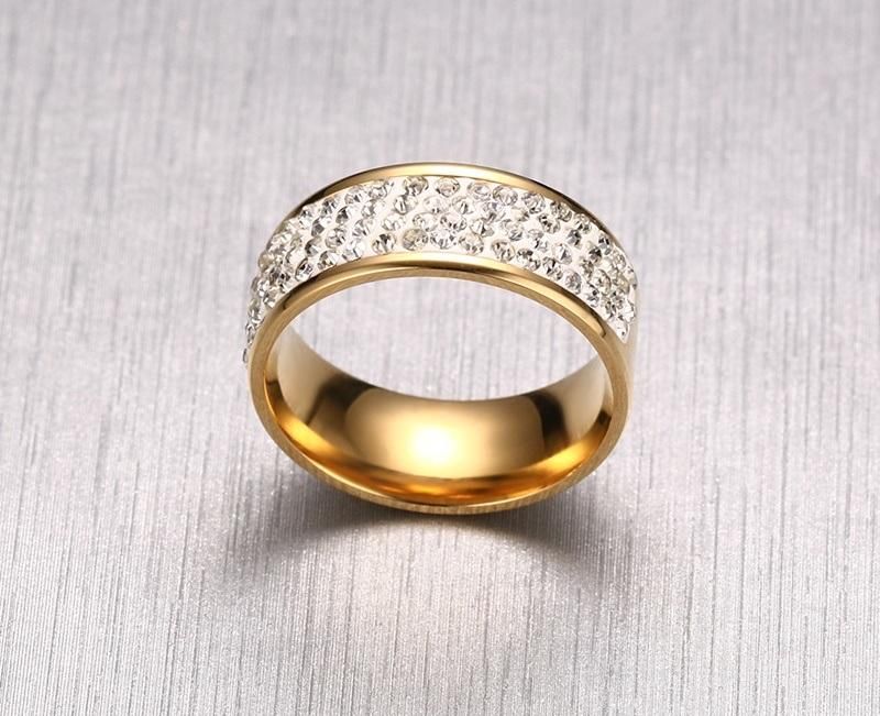Luxury Shiny Gluing Crystal White Stone Ring for Women