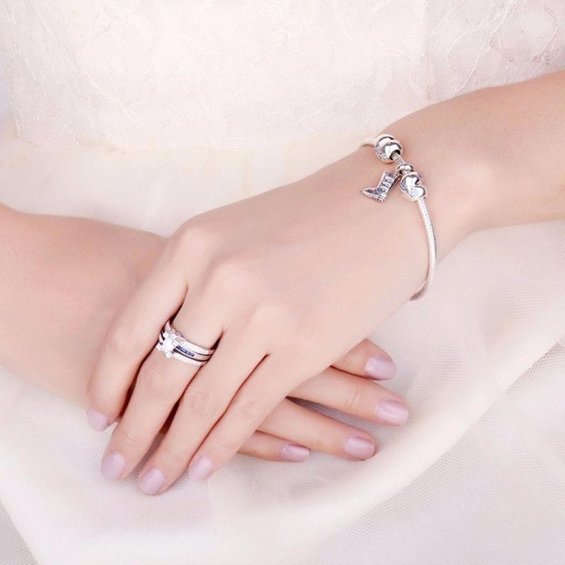 925 Sterling Silver Wedding Jewelry Women Engagement Ring Set Fashion Jewelry Wholesale