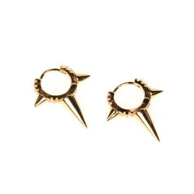 Fashion 18K Gold Plated Hip Hop Rock CZ Earring