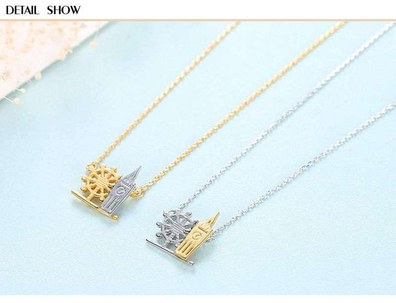 Women New Kolye Jewelry Handmade Gift Rudder and Bell Tower Pendants Necklace