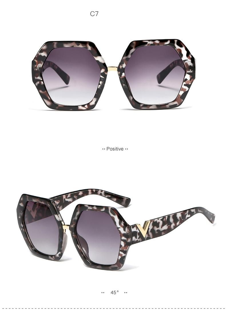 Fashion Irregular Polygon Metal Decoration Sunglasses