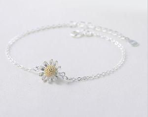 Flower Charms Bracelet Simple Fine Bracelets Silver Bracelets