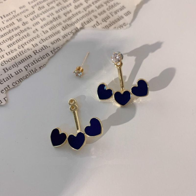 Summer Jewelry Klein Blue Mix Style Heart Bowknot Stud Earrings