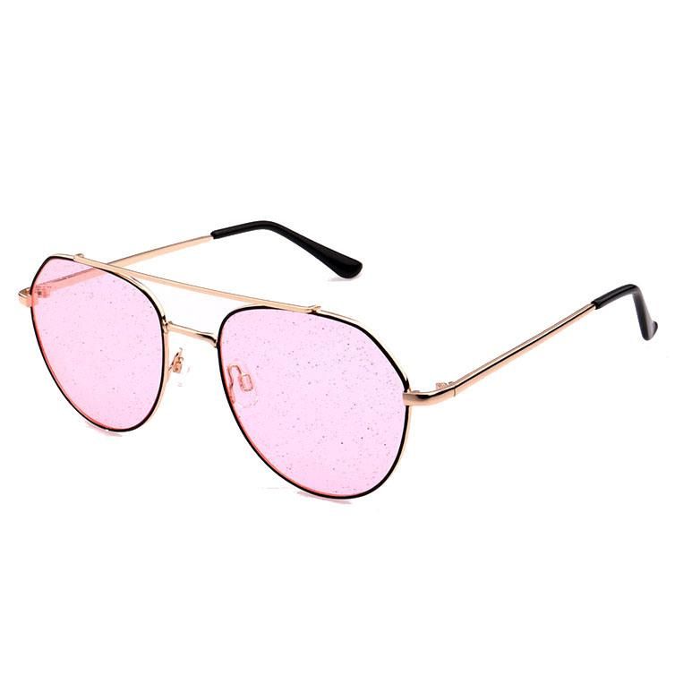 2019 Classical Fashion Metal Sunglasses with Pink Lens