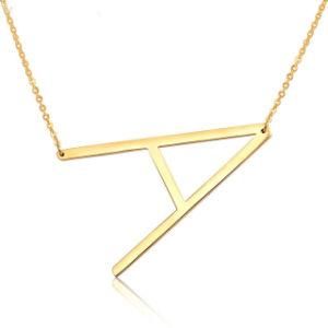 Gold Plated Stainless Steel Capital 26 English Letter Pendant Clavicle Chain