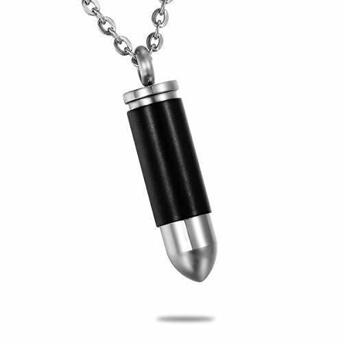 Memorial Bullet Black Plating Jewelry Cremation Pendant for Men