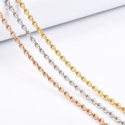 316L Stainless Steel Fashion Jewelry Gold Plated Cable Chain Bracelet Necklace for Handmade Craft Design