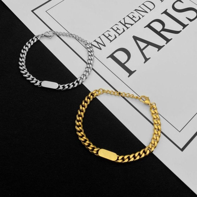 Manufacturer Custom Men jewellery European American Hipster Cuban Stainless Steel Necklace Hip Hop Ins Cold Wind Clavicle Chain Men Fashion jewellery