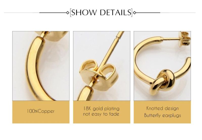 Simple Knotted Design with Open Earrings Women